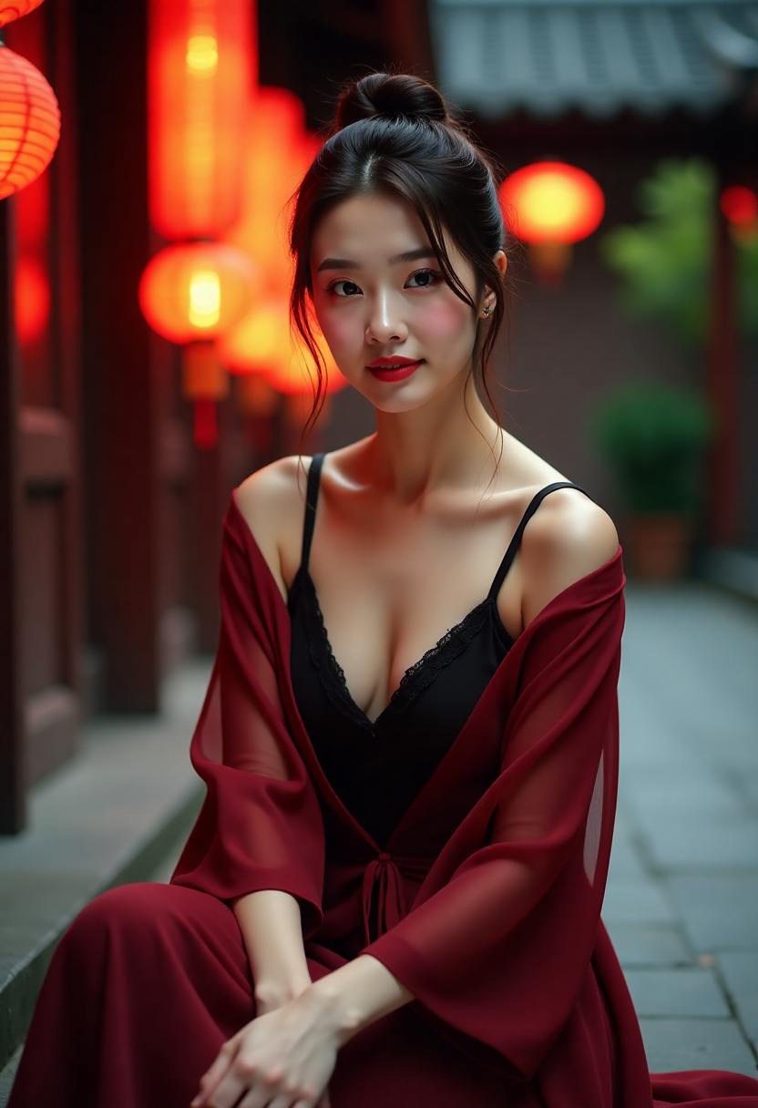 亚麻色长卷发造型